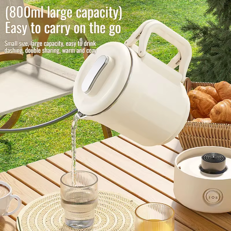 Nouveau 800ml 3 in1 bouilloire électrique 304 en acier inoxydable pliant bouilloire de voyage Portable ménage multi-fonction marmite marmite