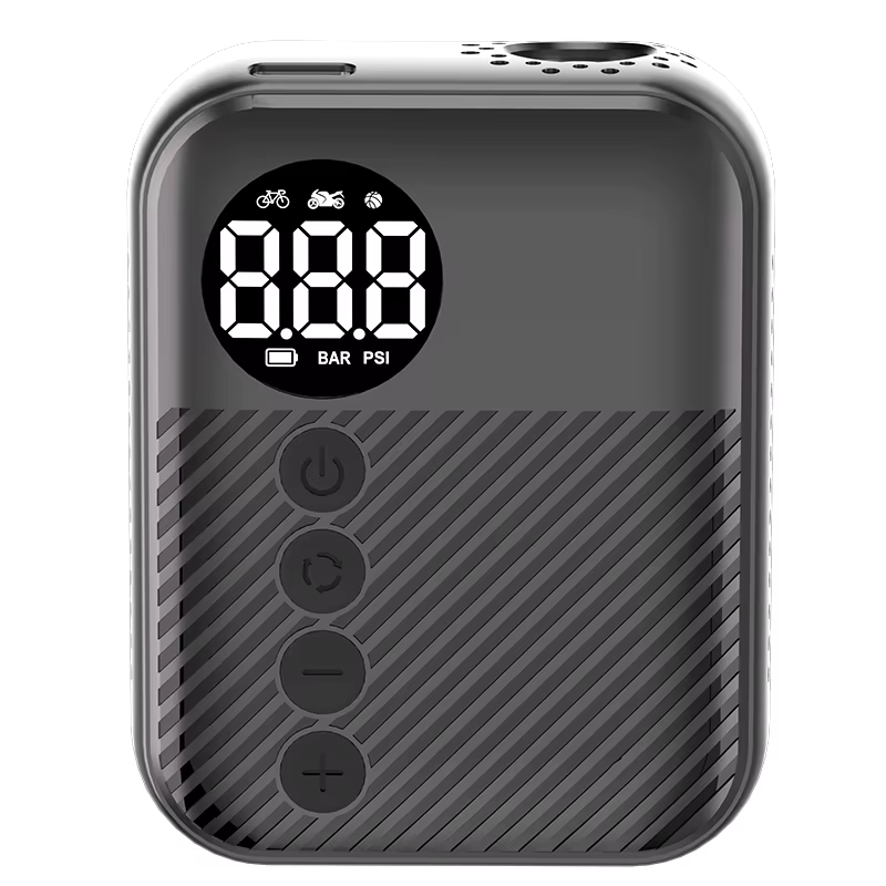 Gonfleur de pneus portable, mini compresseur d'air électrique 150 PSI avec manomètre numérique, arrêt automatique, pompe à pneus rechargeable pour vélo et voiture