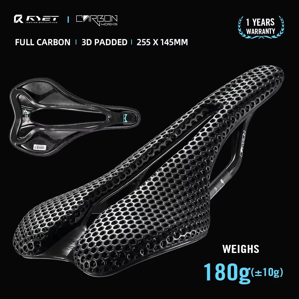 RYET carbone 3D imprimé selle de vélo 145mm Super léger route vtt montagne course
