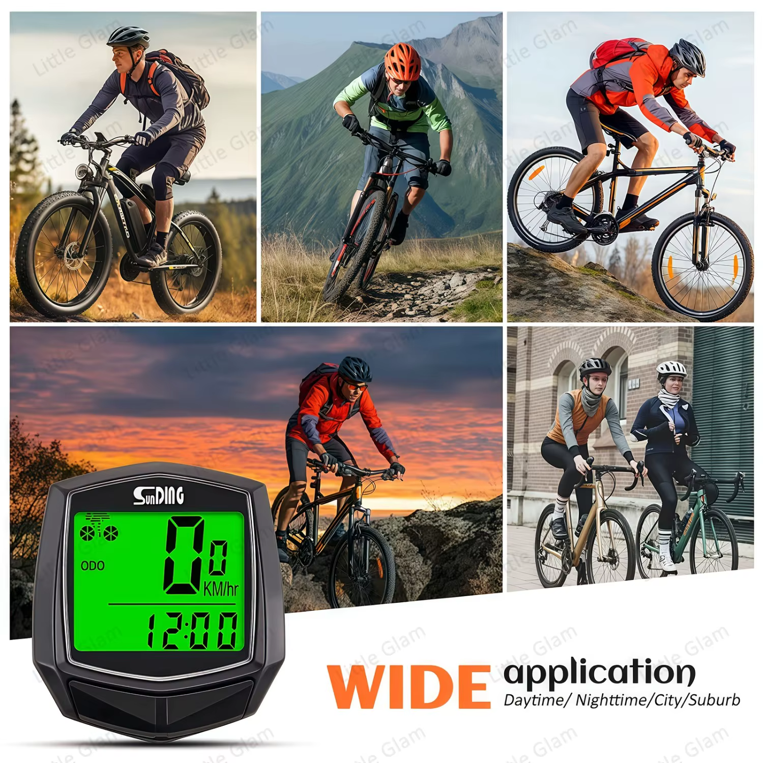 Compteur de vitesse multifonctionnel filaire pour vélo - Grand écran