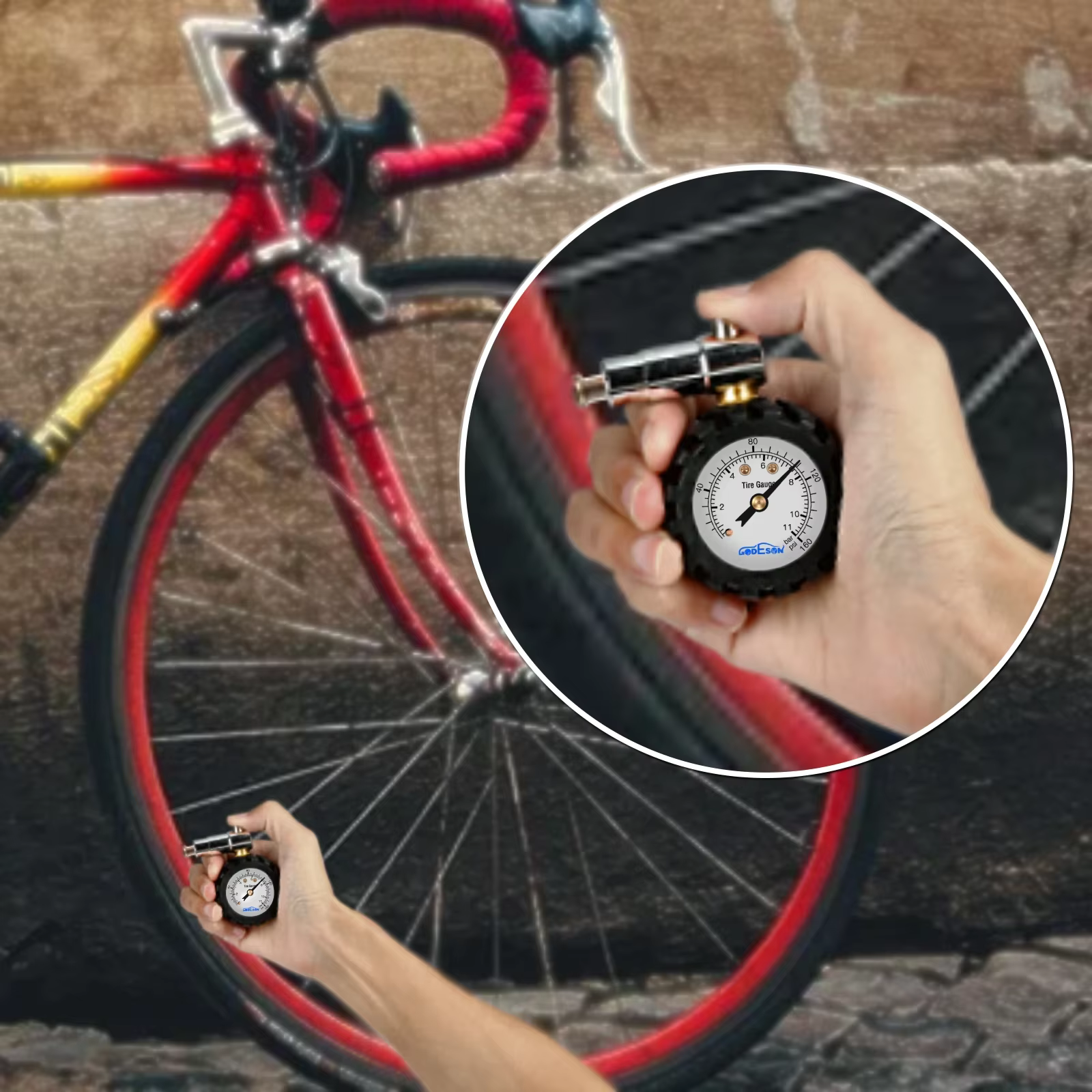 ATsafepro-Manomètre de pression pour vélo de montagne