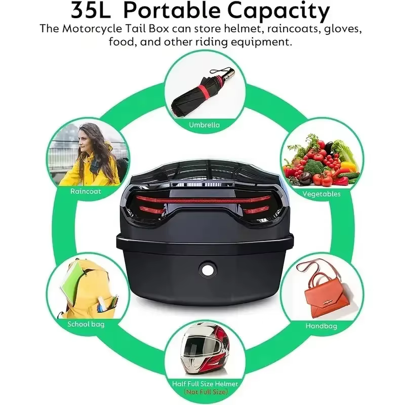 Boîte arrière pour scooter extra large 48L/58L avec dossier