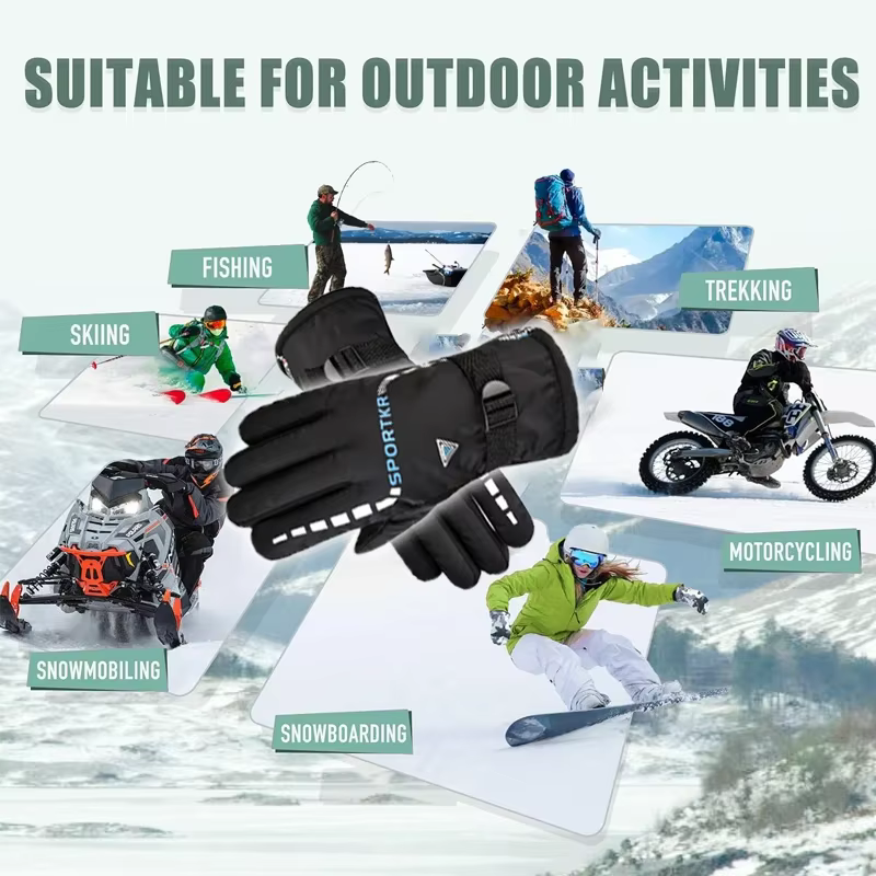 Gants de cyclisme d'hiver imperméables et antidérapants