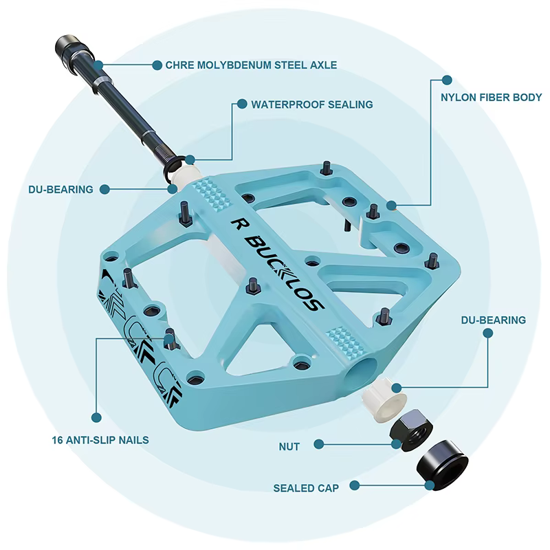 BUCKLOS VTT pédales 9/16 "roulement scellé plat vtt