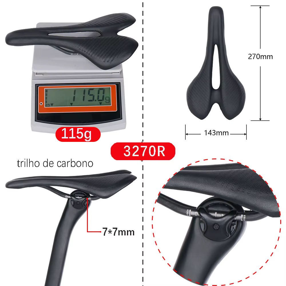 Selle de vélo en carbone Elitaone 270x143mm siège