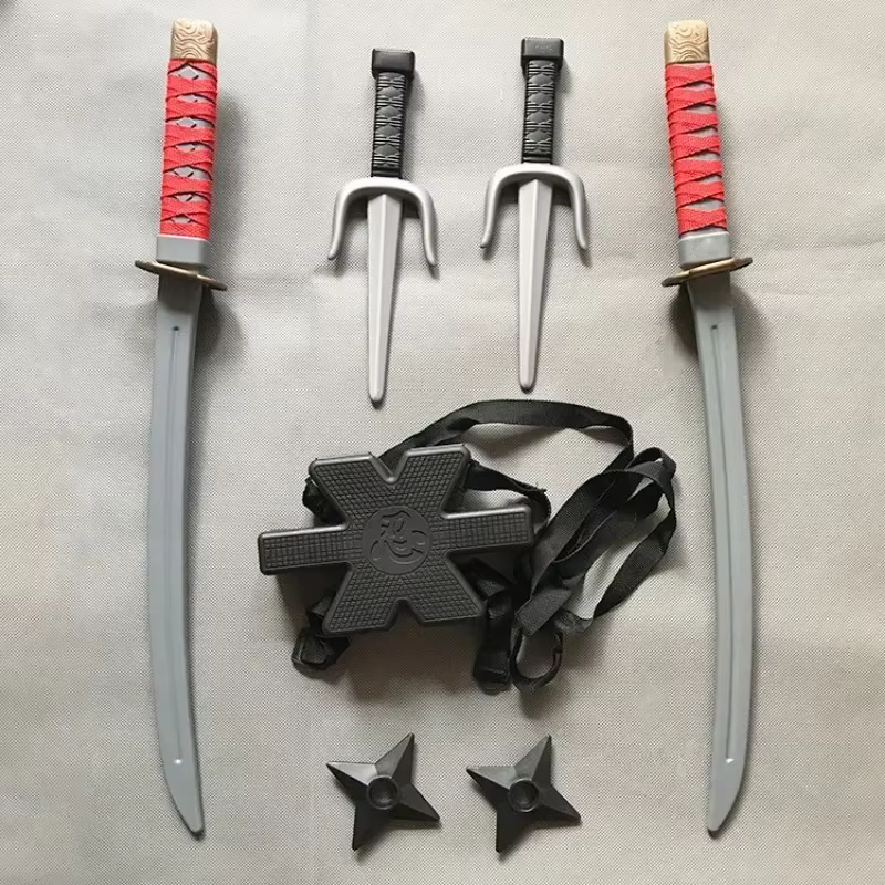 Ensemble Ninja pour Halloween, accessoires de cosplay de samouraï pour enfants, bretelles, ensemble de couteaux, accessoire d'épée, modèle de fléchettes, cadeaux, collection de jouets