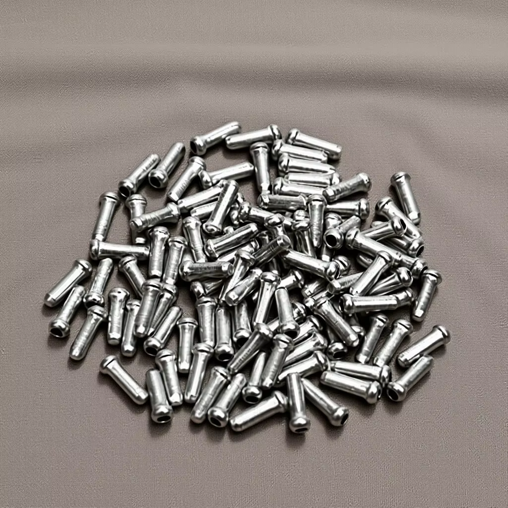 100 embouts de câble de vélo en alliage d'aluminium pour câbles de frein et de vitesses
