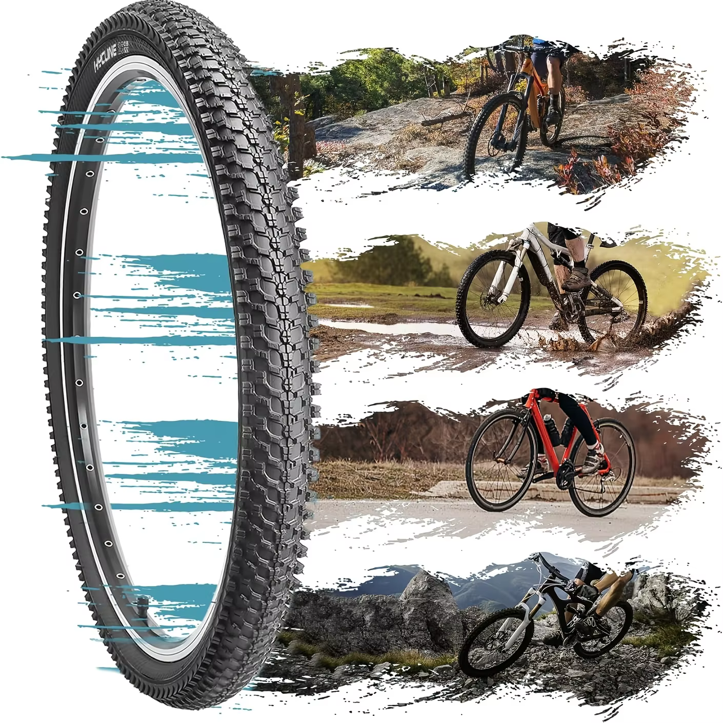 Ensemble de pneus et chambres à air pour vélo 22x1.95 22x1.75