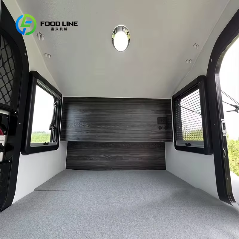 Caravane de voyage compacte personnalisée de haute qualité avec sacs de rangement, design robuste, pour voyages en camping, qualité supérieure