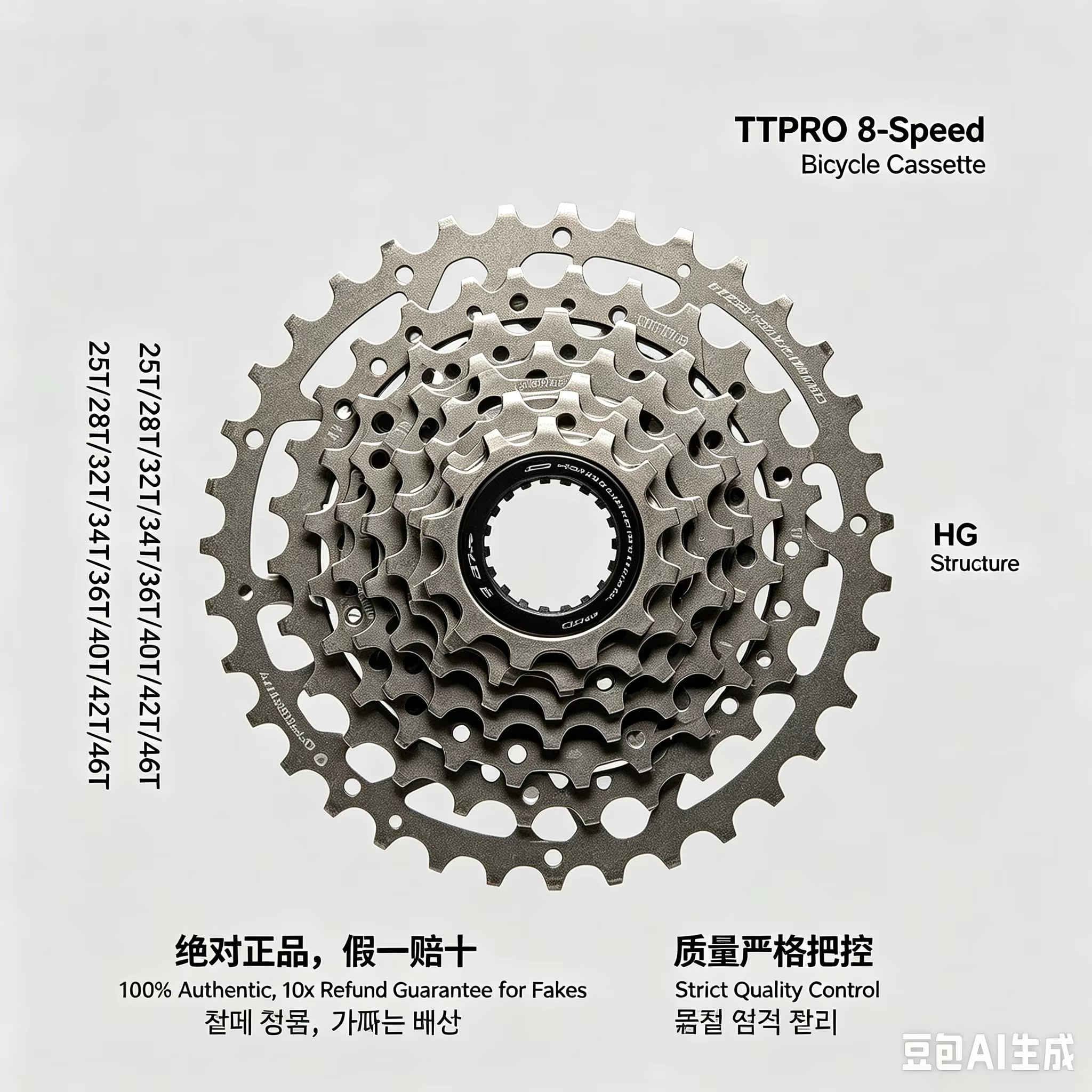 Cassette de vélo de route TTPRO E 8/9/10/11/12 vitesses 23/25/28/32/34/36T K7