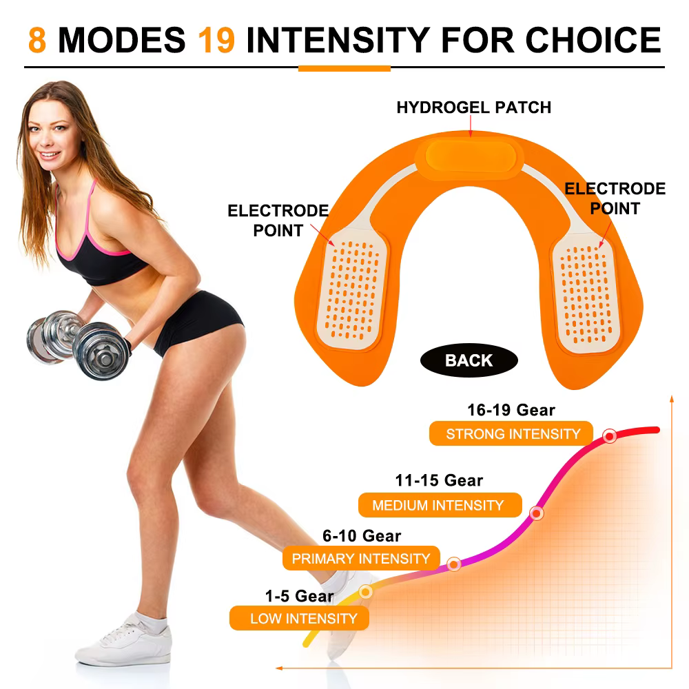 Stimulateur Musculaire EMS pour les Hanches, Masseur Amincissant Sans Fil Rechargeable par USB, Entraîneur Abdominal et de la Taille pour le Fitness