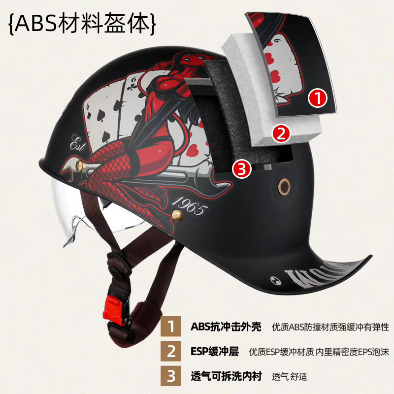 Casque demi-scooter rétro