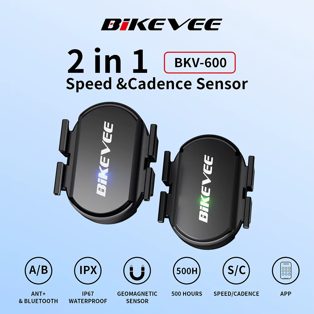 Capteur de vitesse et de cadence sans fil universel, Bluetooth ANT+, compatible avec Rouvy Zwift Garmin Wahoo CooSporide pour ordinateur de vélo