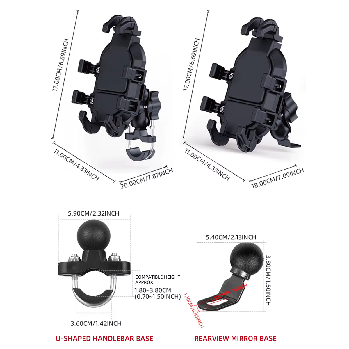 Support de téléphone à Absorption des chocs pour moto et vélo