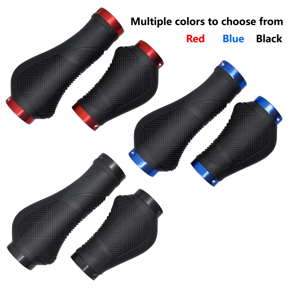 SHIZIWANGRI poignées de vélo en caoutchouc anti-dérapant longue courte VTT antichoc guidon couverture verrouillage sur poignée de cyclisme ergonomique