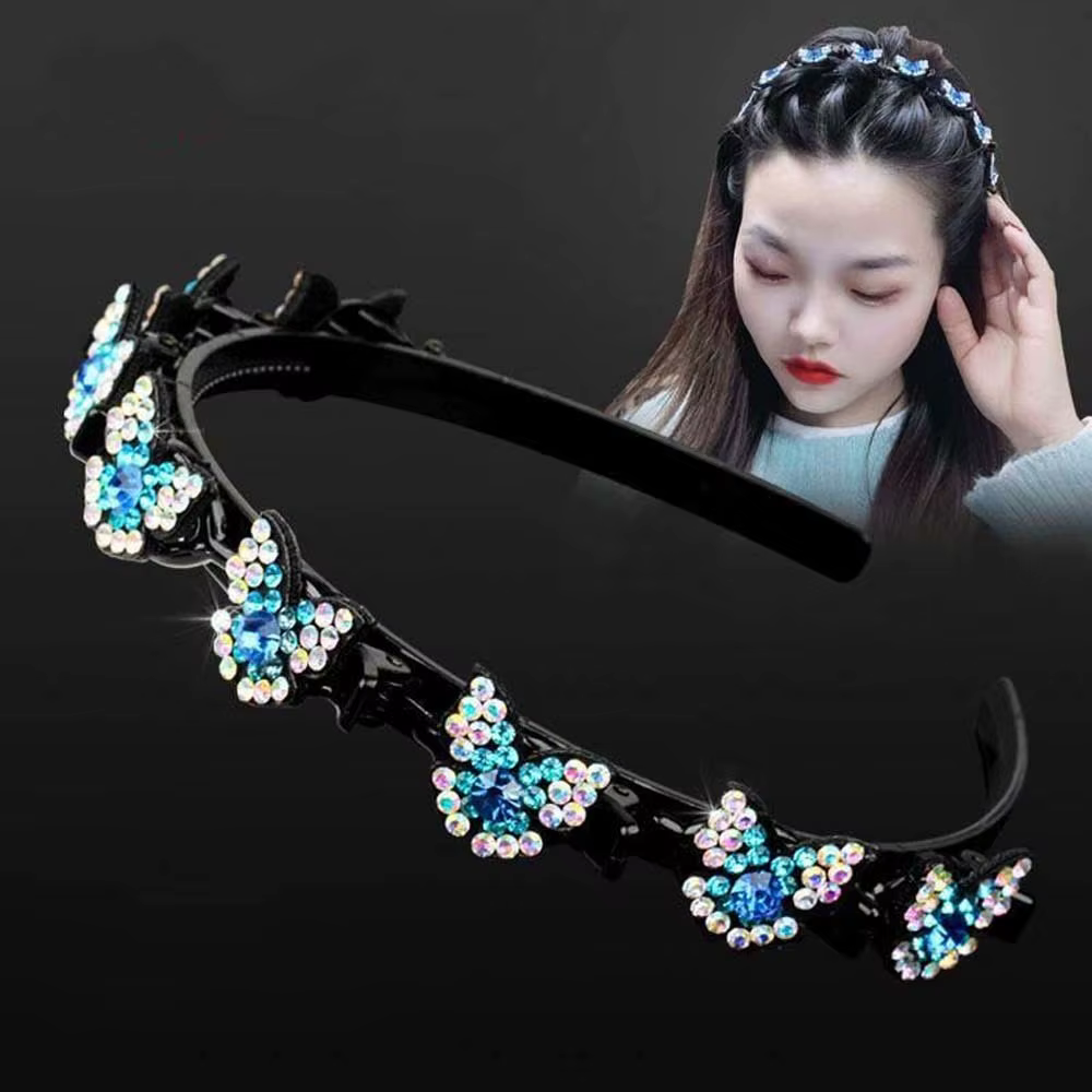 Accessoires pour cheveux, bandeaux élégants avec pinces, pinces à cheveux brillantes et douces en strass, bandeau pour frange, couvre-chef, bandeau en plastique, cadeaux
