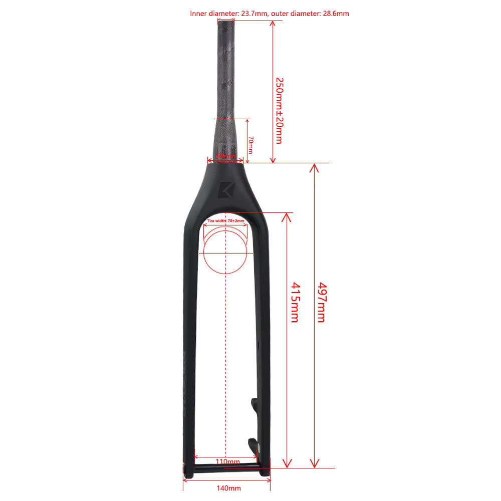 Fourche rigide vtt en carbone 29ER pour vélo de montagne