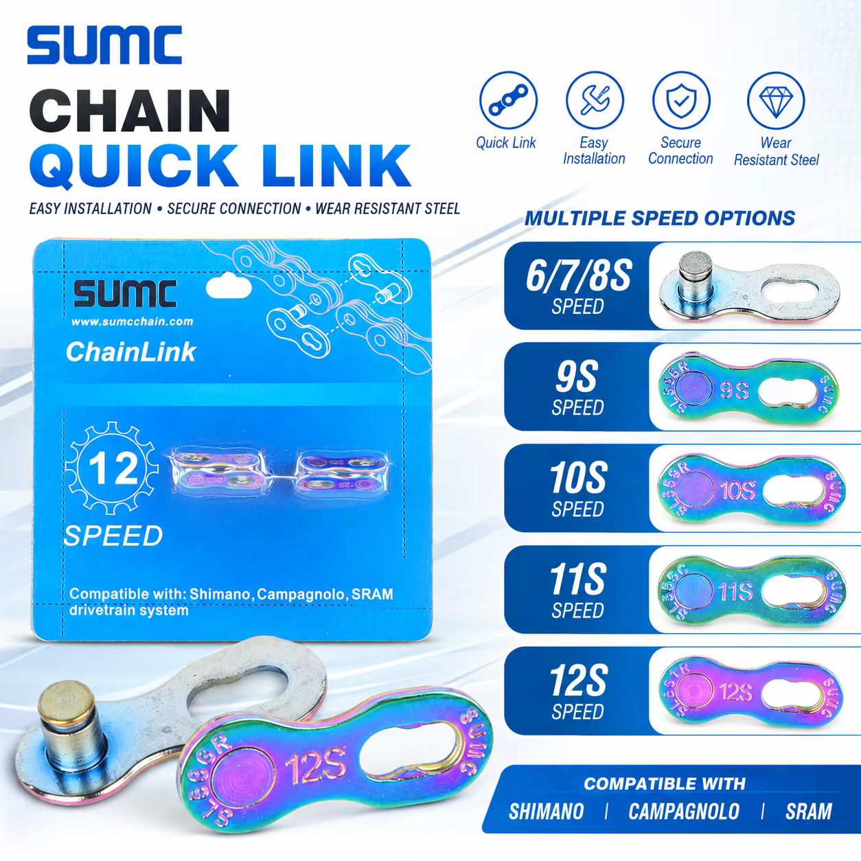 Maillon de chaîne de vélo SUMC