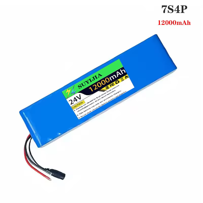 Batterie au lithium 24V 12AH 7S4P 250W 29.4V 12000MAH 18650 pour trottinette électrique