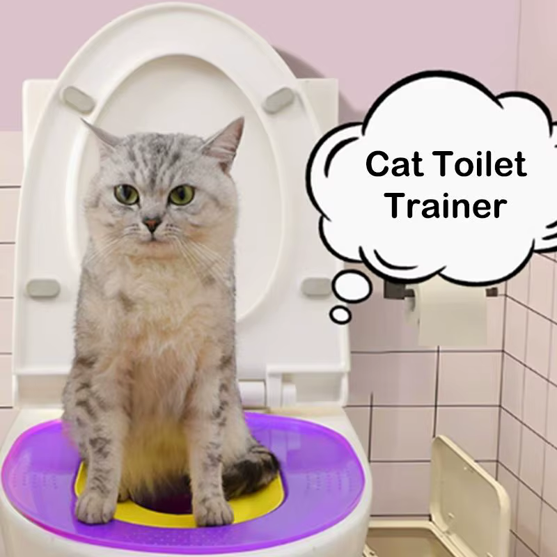 Système d'apprentissage de la propreté pour chat, Kit d'apprentissage de la propreté pour chat réutilisable, Siège d'apprentissage pour l'hygiène des chats, Outil d'entraînement