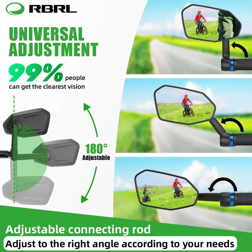 Miroir de vélo réglable RBRL 360° anti-vibration