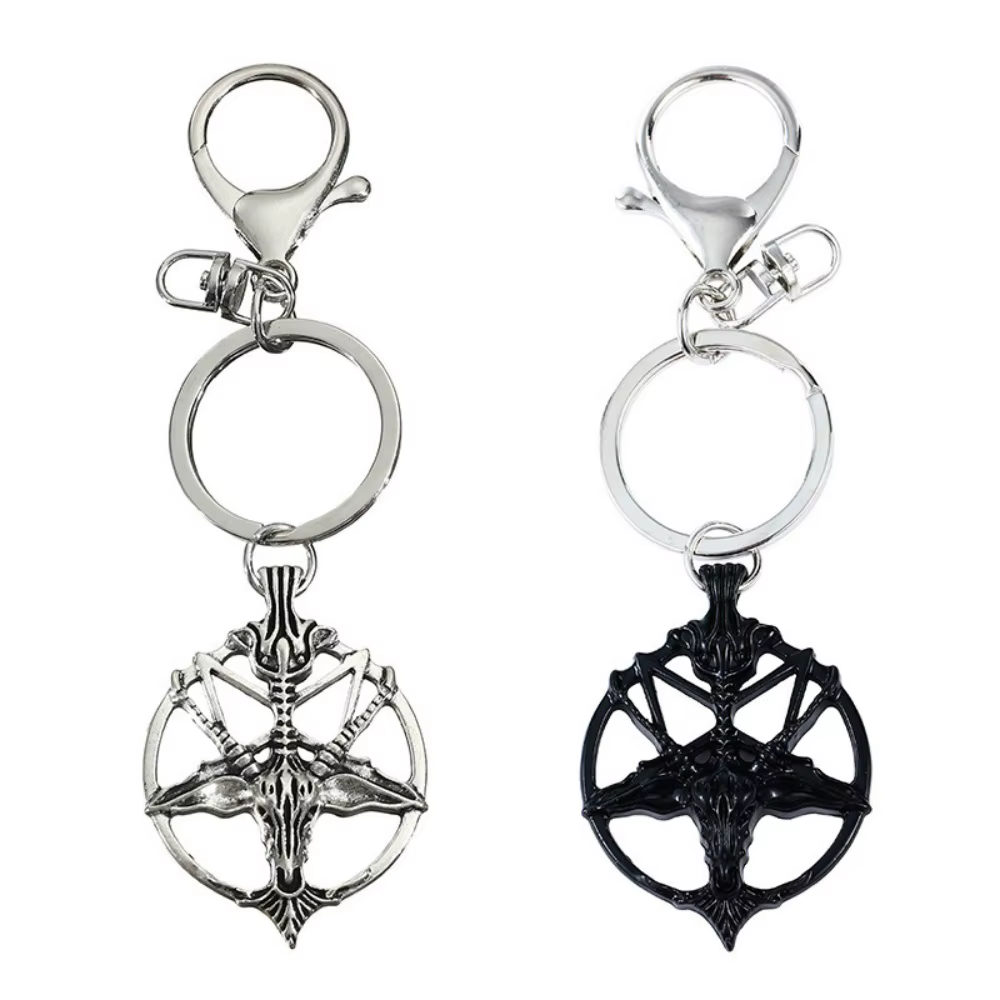 Bijoux gothiques de sorcière, mode Glamour rétro pour femmes, pentagramme Pan dieu crâne, créativité tête de chèvre, pendentif épée, porte-clés