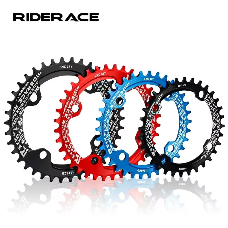 RIDERACE vélo manivelle plateau 104BCD forme ronde étroite large 32T/34T/36T/38T VTT pédalier roue à chaîne plaque unique