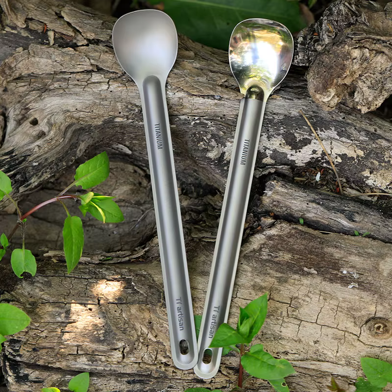 Tiartisan – cuillère Spork à Long manche en titane, couverts, vaisselle ultralégère, vaisselle Portable d'extérieur, équipement de Camping