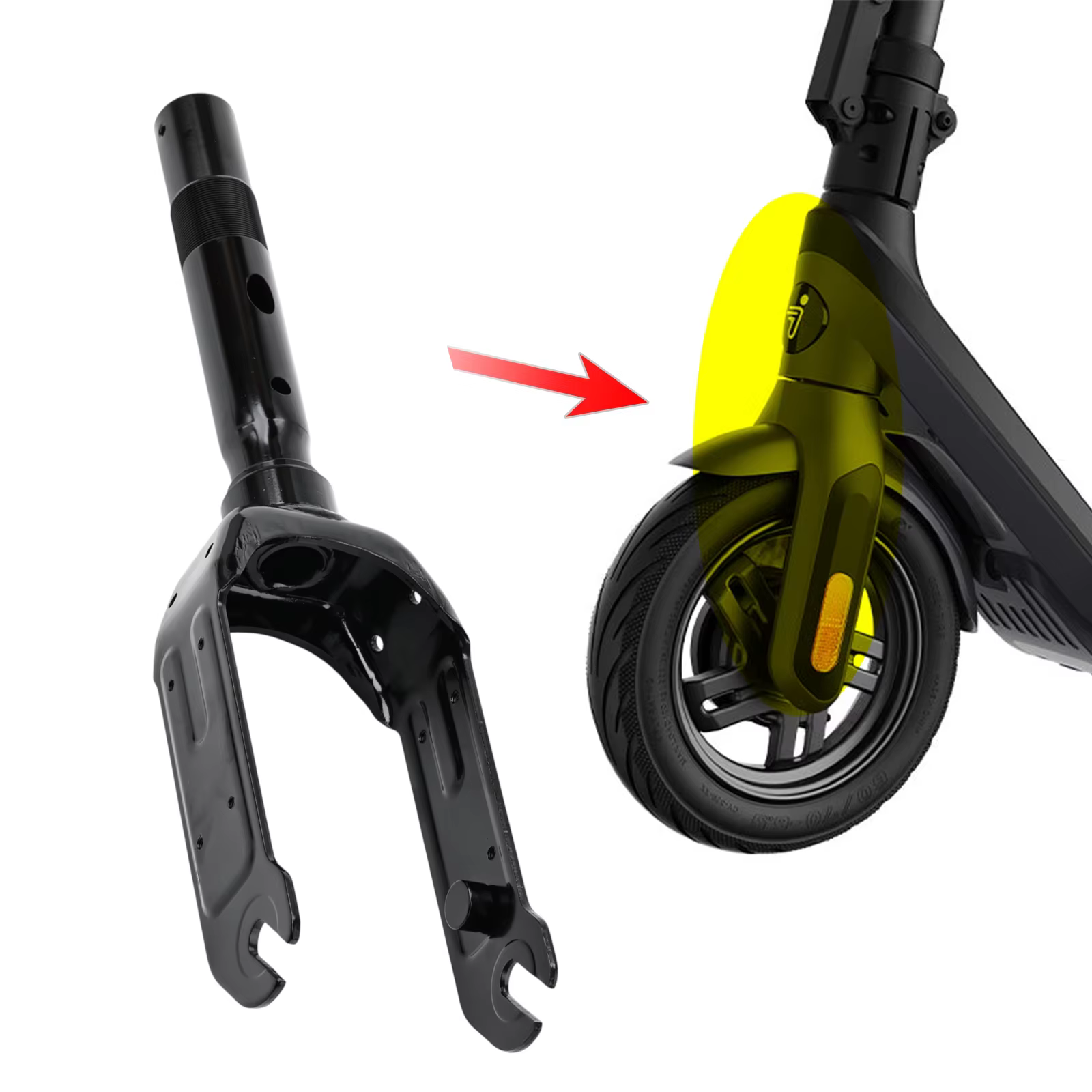 Fourche avant d'origine pour Scooter électrique Segway E2 Pro