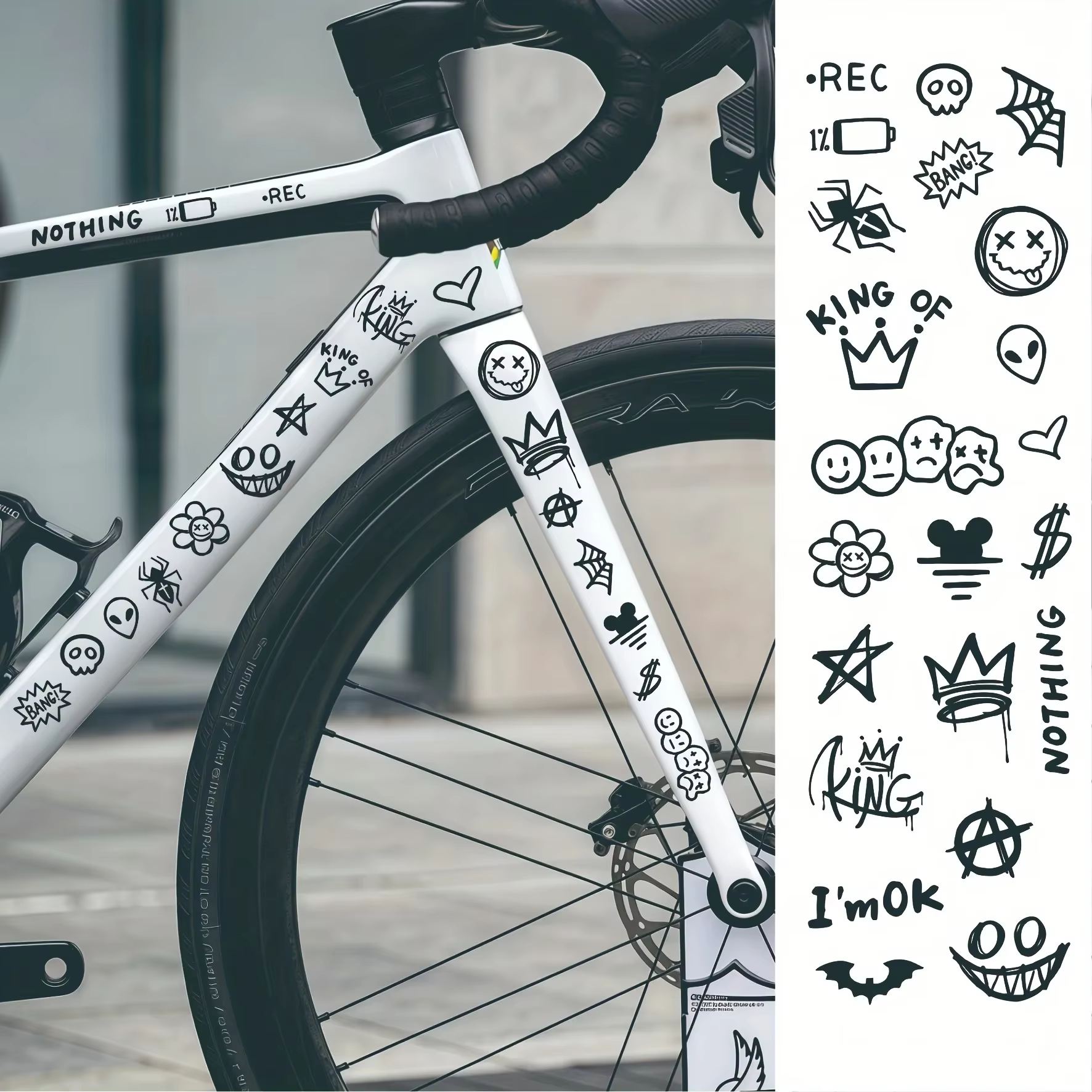Ensemble complet de 22 pièces pour cadre de vélo ; Convient aux autocollants