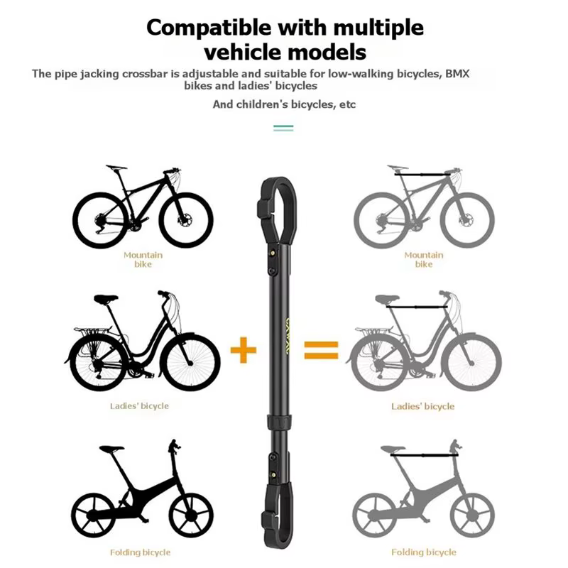 【TRAVEL ESSENTIAL】CXWXC Porte-vélo réglable avec barre transversale, adaptateur de tube supérieur pour vélos électriques, vélos de montagne à suspension intégrale