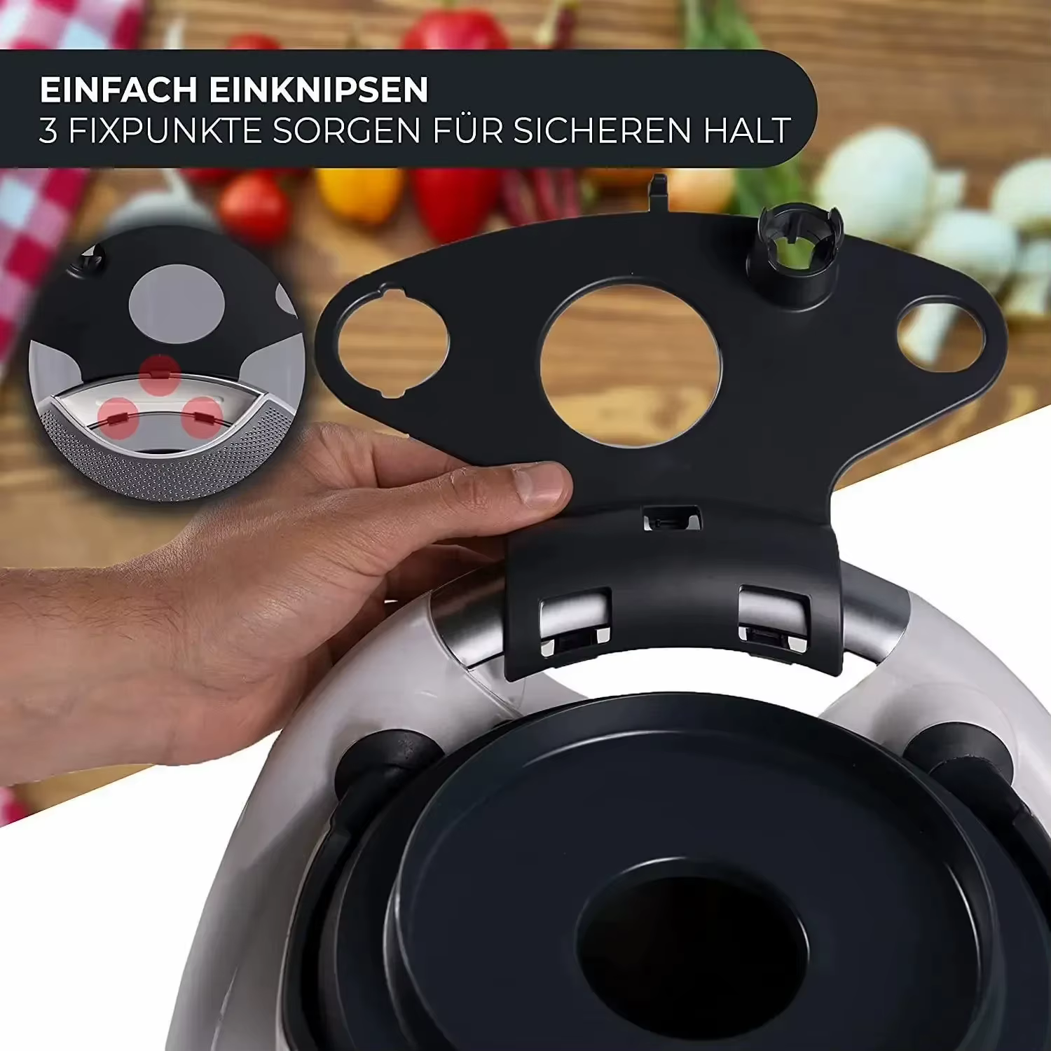 Support de rangement pour outils de cuisine, gain de place jusqu'à 5 accessoires, support d'accessoires pour robot culinaire de cuisine pour TM5 TM6 (noir)