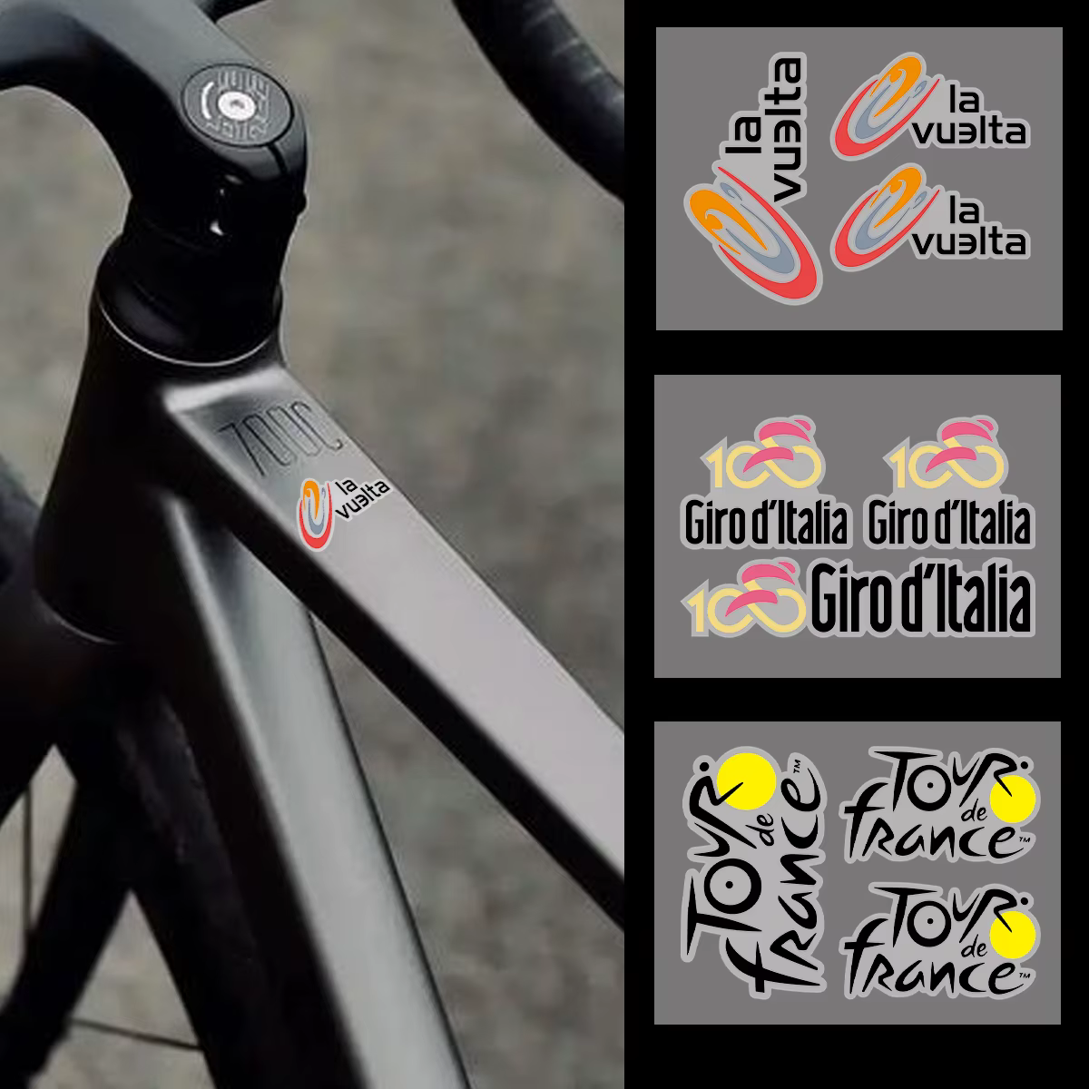 Autocollants de course cycliste 3D UV pour vélos de route