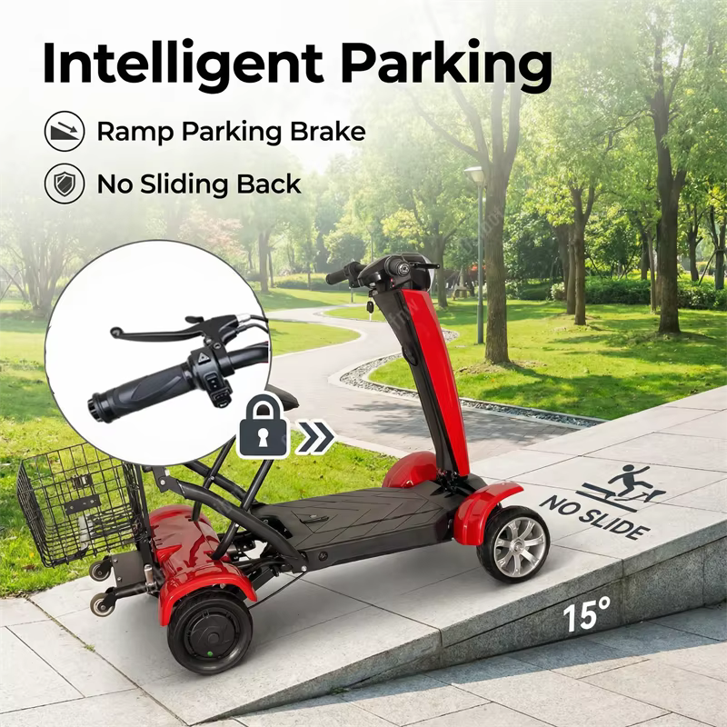 Scooters de mobilité à 4 roues pour Seniros puissant double moteur 36V 500W Mini Scooter électrique adulte pliable Gomfortable grand siège