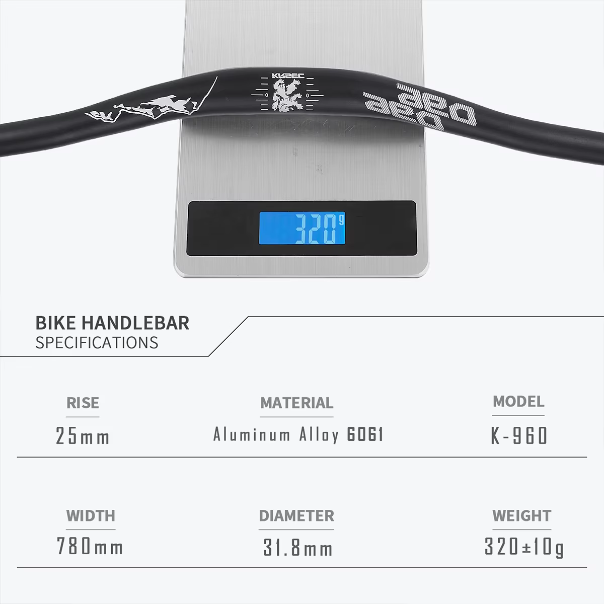 Guidon de vélo de montagne KRSEC31.8MM en alliage d'aluminium
