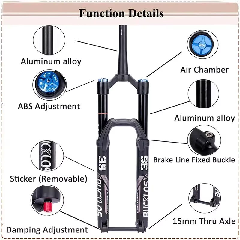 BUCKKub-Fourche à suspension pneumatique VTT