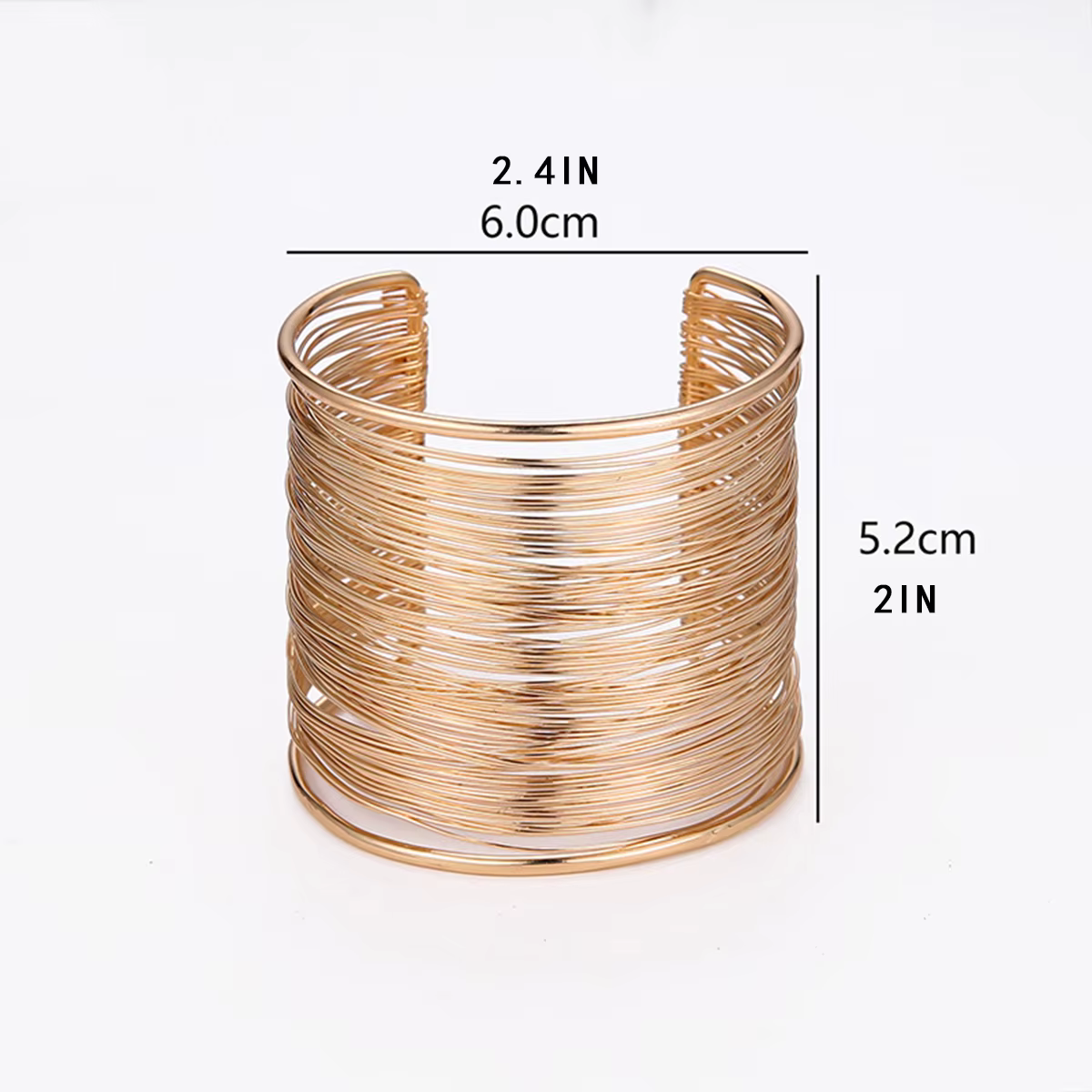 Cadeau de la Saint-Valentin : un bracelet d'ouverture en forme de C en fil d'acier évidé multicouche, un bracelet punk de style de rue populaire Fr