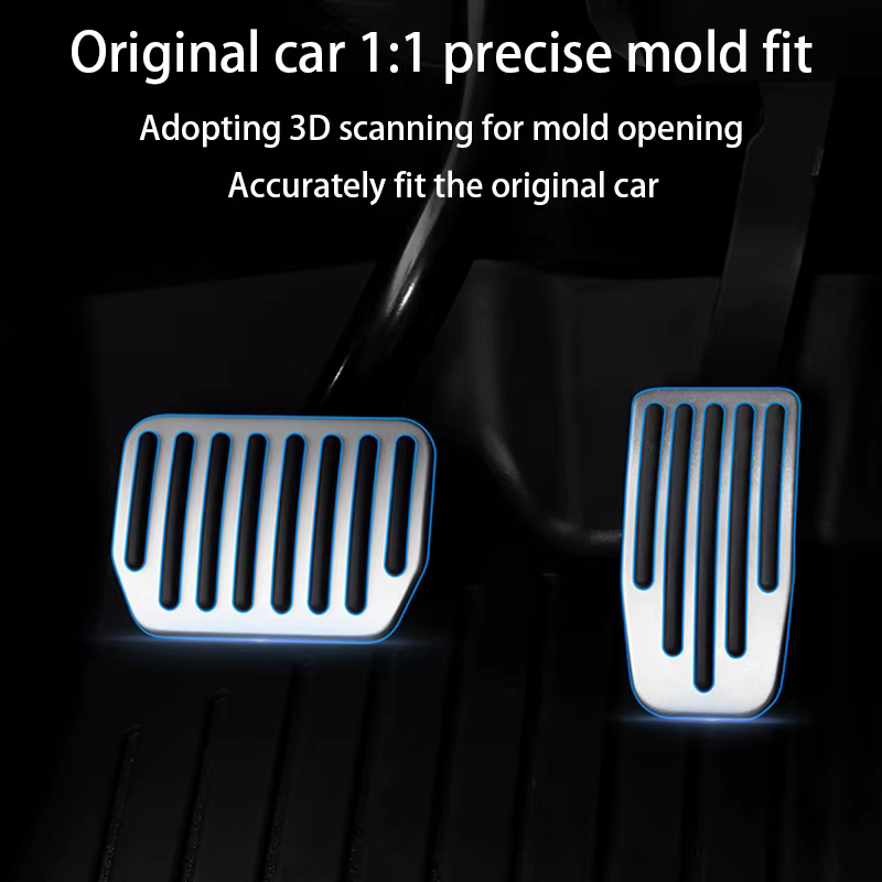 Pour Tesla Model Y L/Y Juniper 2026 : Nouveaux tapis de pédalier antidérapants en aluminium pour accélérateur, frein et repose-pieds – Accessoires de performance