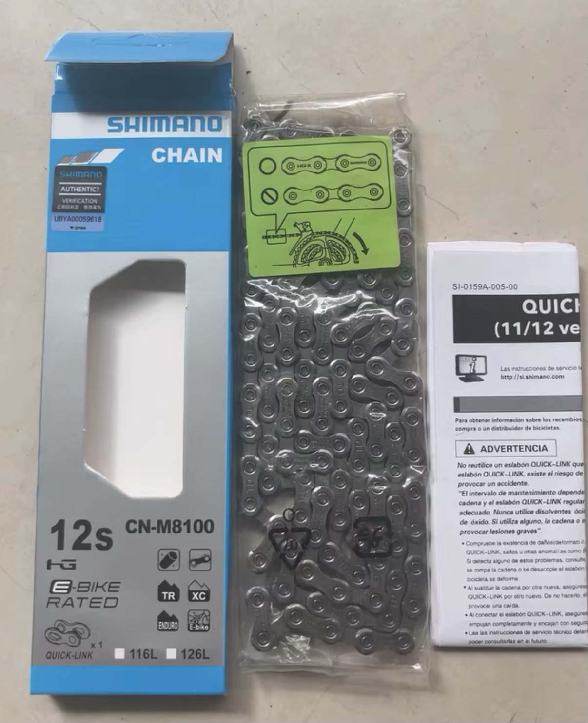 Chaîne de vélo de sport VTT professionnelle SHIMANO CN-M7100 CN-M8100 12 vitesses 126L HG+ SIL-TEC Connecteurs à changement de vitesse rapide et fluide