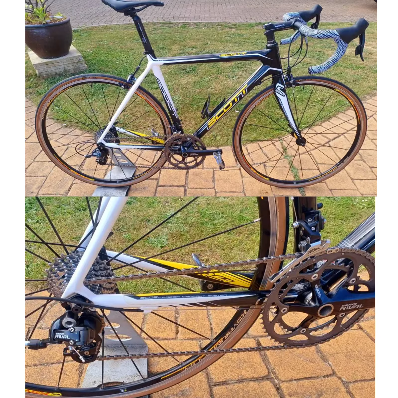 Pneus de vélo de route 700C haute performance-60TPI résistant aux crevaisons et pliable noir/jaune