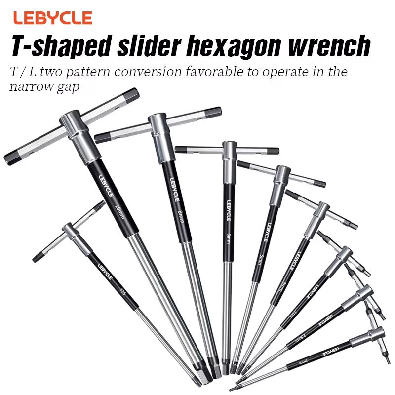 LEBYCLE – clé hexagonale coulissante en forme de T pour vélo de route et vtt