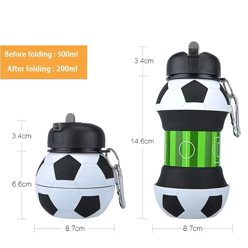 Tasse d'eau pliante, bouilloire de sport de plein air, ménage en Silicone, créative, Portable, Anti-chute, Anti-fuite, tasse d'eau pour enfants