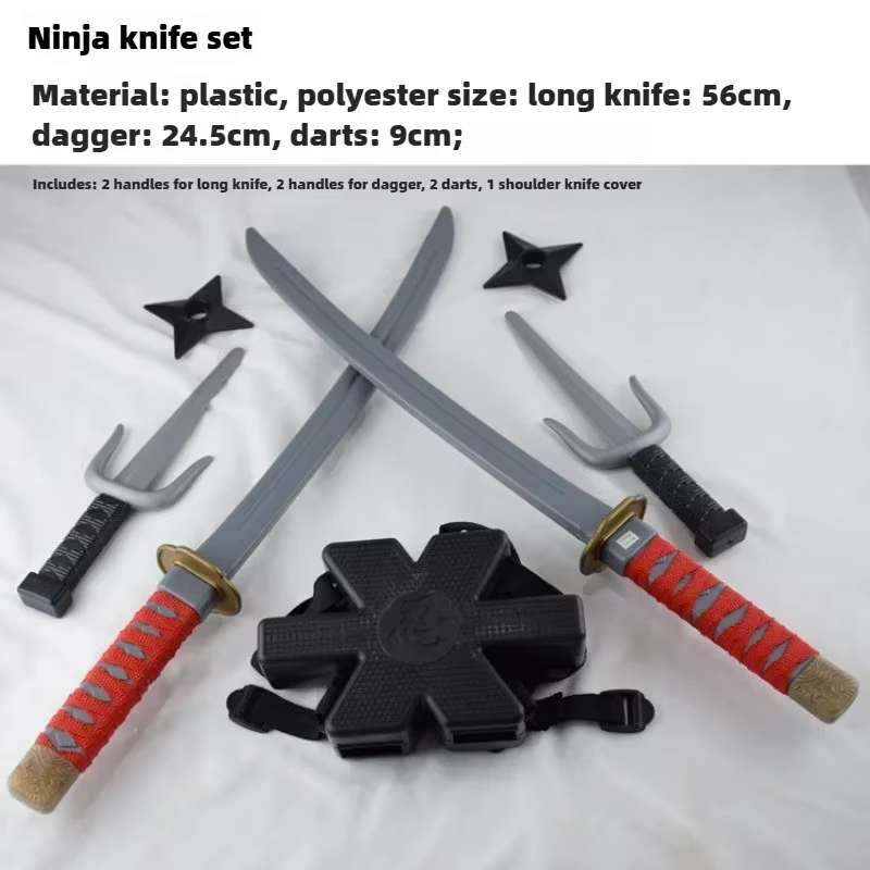 Ensemble de jouets de Cosplay de samouraï japonais pour enfants, ensemble de couteaux, jouet de fléchettes, modèle de cadeaux, Collection de jouets bizarres, 1: 1