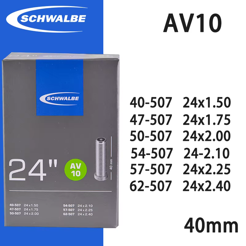 Schwalbe SV9 SV9C SV9A AV10 SV10 24 pouces Tubes de vélo 24 ''chaise de roue de route ultralégère TUBE intérieur SV/AV
