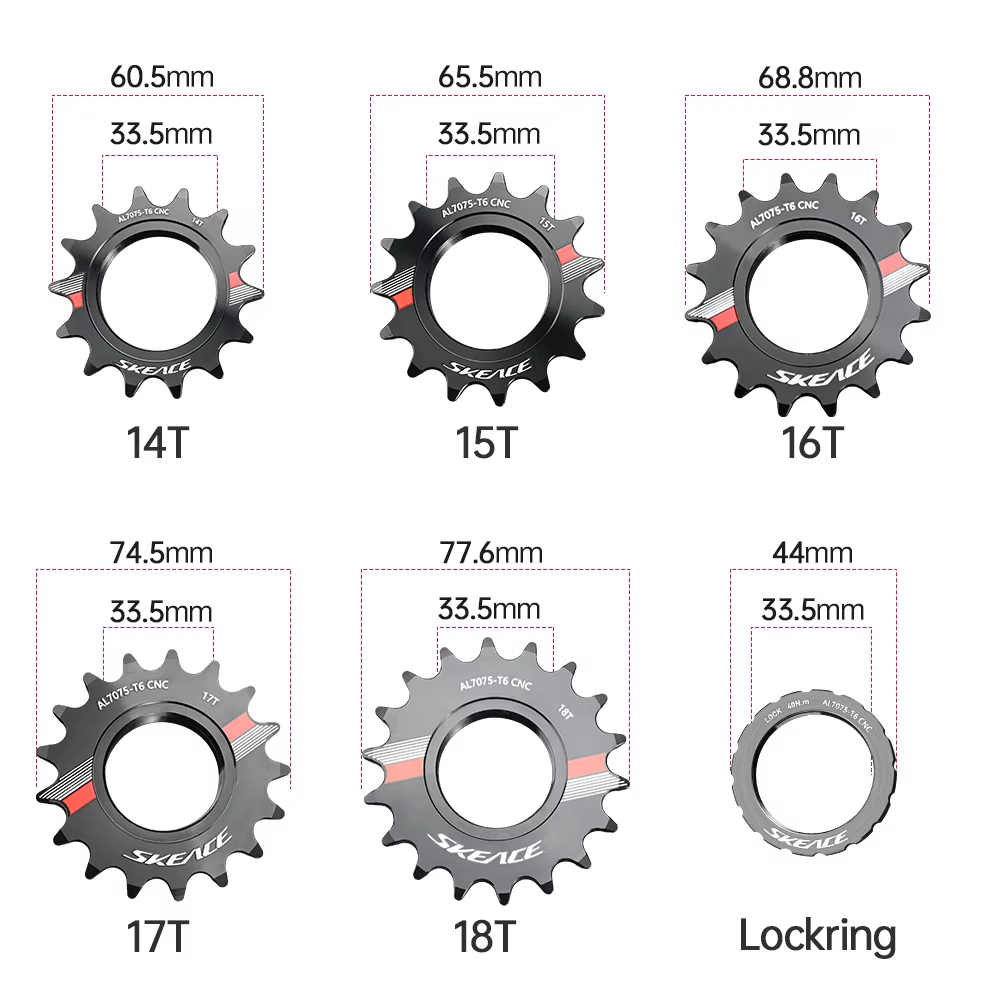 SKEACE vélo Cassette à vitesse unique 14T 15T 16T 17T 18T engrenage fixe