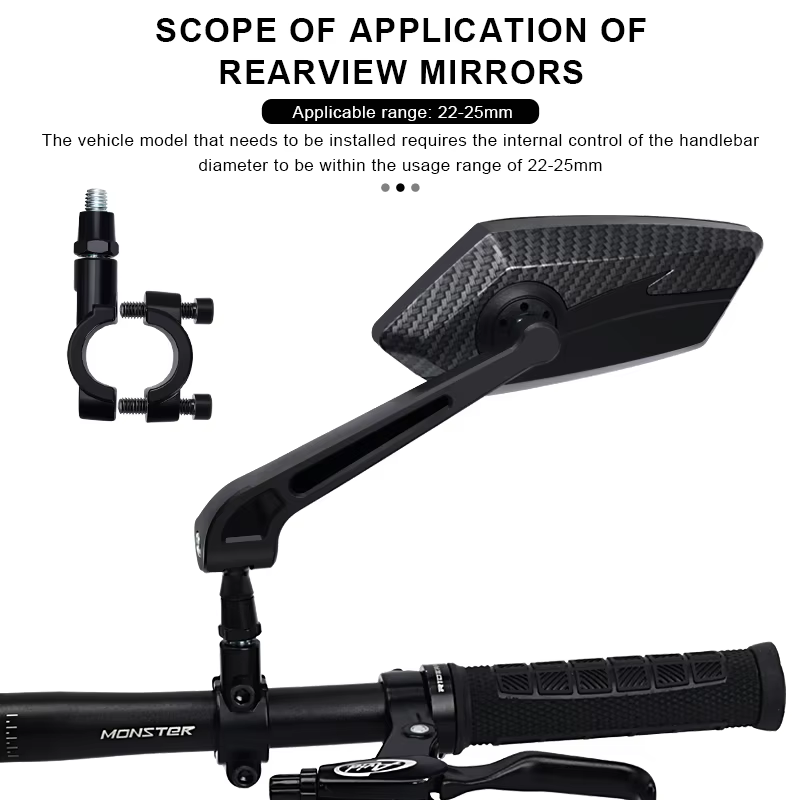 Rétroviseur de vélo bicolore grand Angle réflecteur clair large gamme rétroviseurs