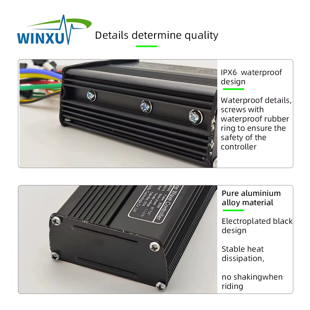 Contrôleur de moteur sans balais à onde sinusoïdale FOC pour vélo électrique 36V 48V 500W 25A