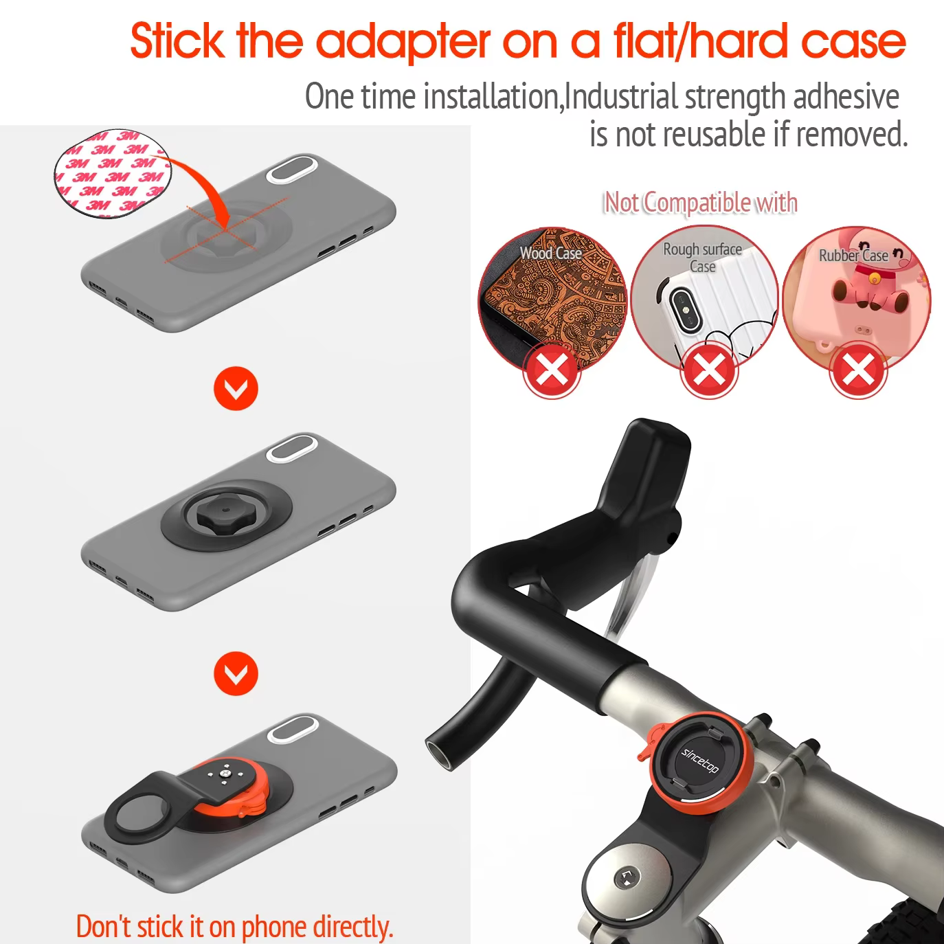 Support de téléphone pour potence de vélo VTT