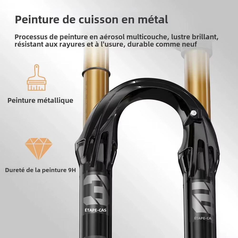 Fourche de vélo à suspension pneumatique réglable