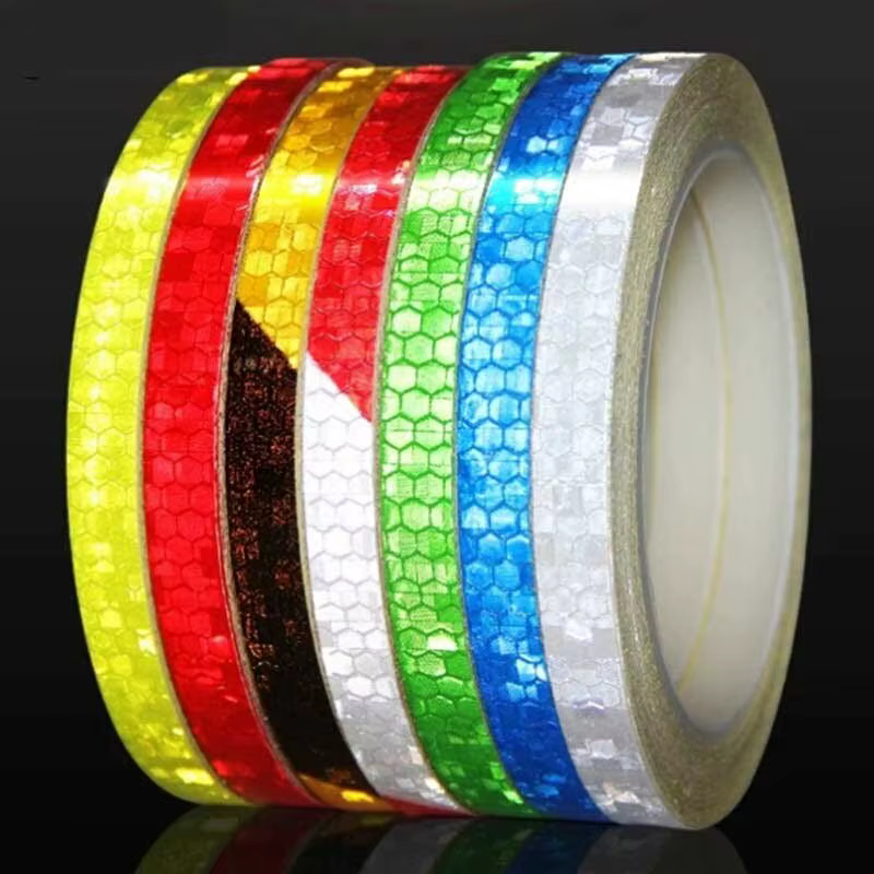 1 cm * 8 m autocollants de vélo bande réfléchissante fluorescente vtt bandes